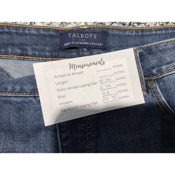 Talbots Jeans Size 16 Simply Flattering 5 Pocket Blue Wide Bottom - Picture 7 of 7